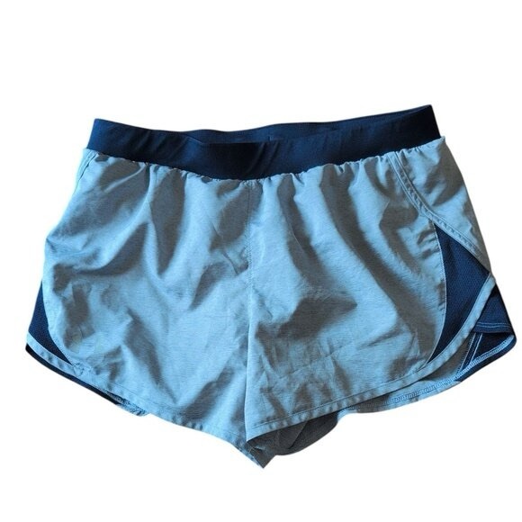 Under Armour Pants - Under Armour Shorts Gray with Navy Trim Elastic Drawstring Waistline Inner Line